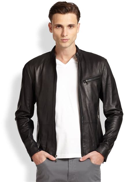 michael kors leather moto jacket mens|black leather miko jacket.